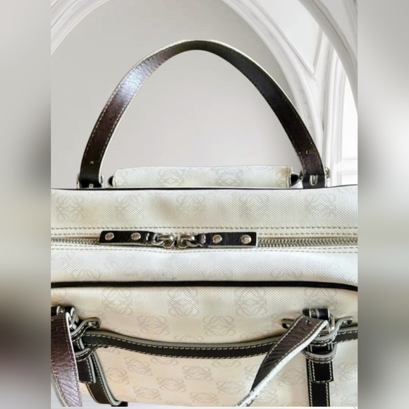 LOEWE Anagram Canvas Satchel with Removable Belt & Crossbody Pouch – Authentic - Picture 3 of 16